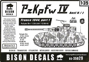J 1944-1945 Peddinghaus 1/35 2493-8 diversi Panzer IV Ausf 